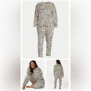 Joyspun Velour Pajama Set Womens XL (16-18) Leopard Print NWT Pajamas gift set